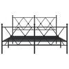 vidaXL Bedframe met hoofd- en voeteneinde metaal zwart 137x190 cm