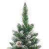 vidaXL Kunstmatige slanke kerstboom met 150 LED Groen en Wit 150 cm