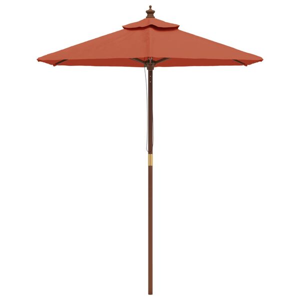 vidaXL Parasol met houten paal 196x231 cm terracottakleurig