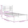 vidaXL Bedframe met hoofdbord metaal wit 90x200 cm