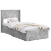 vidaXL Bedframe met opbergruimte en hoofdbord Betongrijs 75 x 190 cm