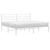 vidaXL Bedframe met hoofdbord metaal wit 200x200 cm