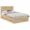 vidaXL Bedframe met lade Sonoma Eiken 135 x 190 cm Ingenieurshout