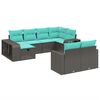 vidaXL 11-delige Loungeset met kussens poly rattan grijs