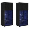 vidaXL Wandgemonteerde TV-kasten 2 pcs Zwart Eiken 40,5 x 30 x 90 cm