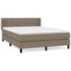 vidaXL Boxspring met matras stof taupe 140x190 cm