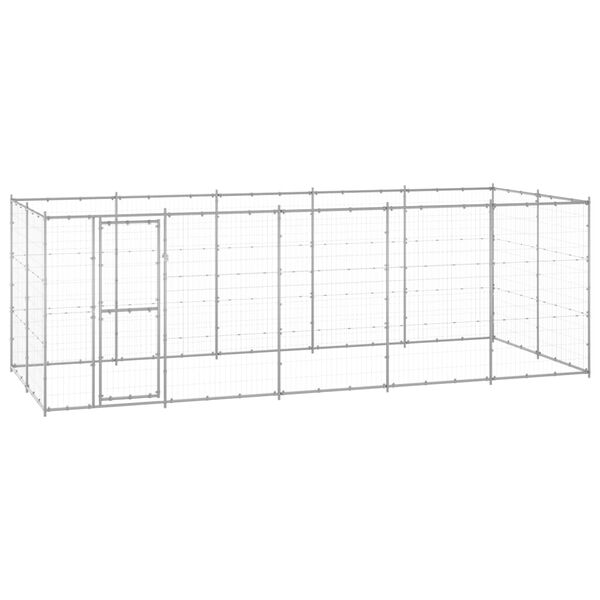 vidaXL Hondenkennel 12,1 m&sup2; gegalvaniseerd staal