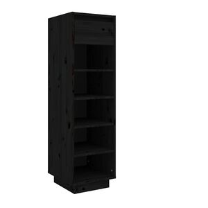vidaXL Schoenenkast 30x34x105 cm massief grenenhout zwart