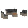 vidaXL 8-delige Loungeset met kussens poly rattan grijs