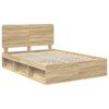 vidaXL Bedframe Sonoma Eiken 150 x 200 cm Massief grenenhout