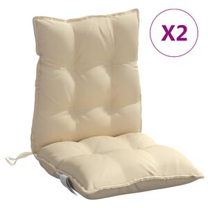 vidaXL Stoelkussens 2 st lage rug oxford stof beige