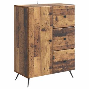 vidaXL Dressoir met lade Oud hout 66 x 34,5 x 90 cm Bewerkt hout