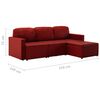 vidaXL Slaapbank driezits modulair kunstleer wijnrood