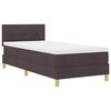 vidaXL LED Box Spring Bed met hoofdeinde Donkerbruin 100 x 200 cm Stof