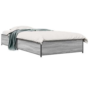 vidaXL Bedframe Grijs Sonoma 80 x 200 cm Bewerkt hout