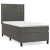 vidaXL Boxspring met matras fluweel donkergrijs 90x200 cm