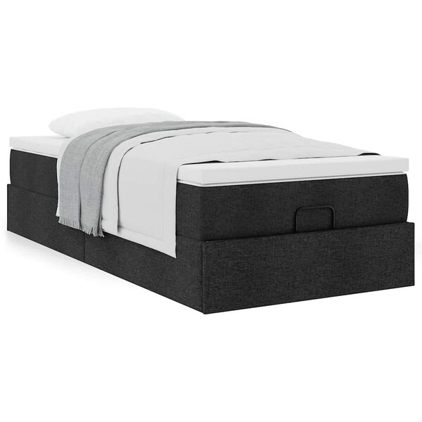 vidaXL Ottoman bed met matras 90x190cm stof zwart
