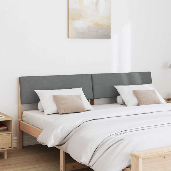 vidaXL Gestoffeerd hoofdbord Donkergrijs 180 cm Massief grenenhout