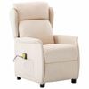 vidaXL Massagestoel met kussen Cr&egrave;me 93.5 x 67.5 x 101.5 cm Stof