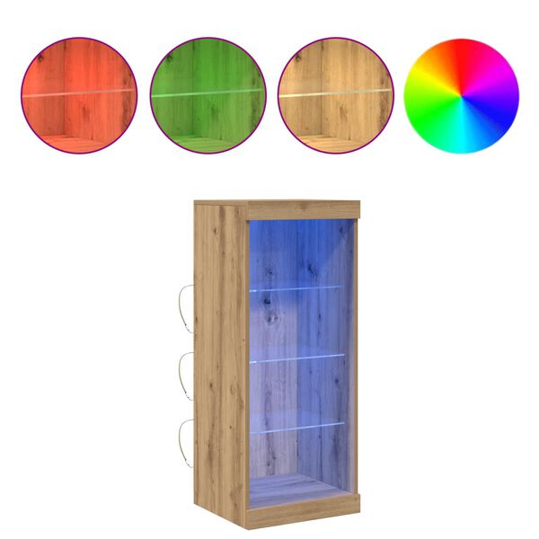 vidaXL LED Sideboard Artisan Eiken 41 x 37 x 100 cm Bewerkt hout