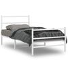 vidaXL Bedframe met hoofd- en voeteneinde metaal wit 100x190 cm