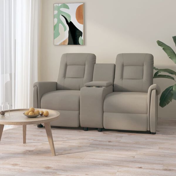 vidaXL Massagestoel 2-zits verstelbaar met bekerhouder lichtgrijs