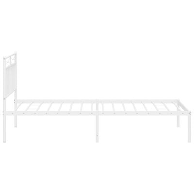 vidaXL Bedframe met hoofdbord metaal wit 100x200 cm