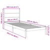 vidaXL Bedframe extra lang zonder matras massief hout wit 100x220 cm