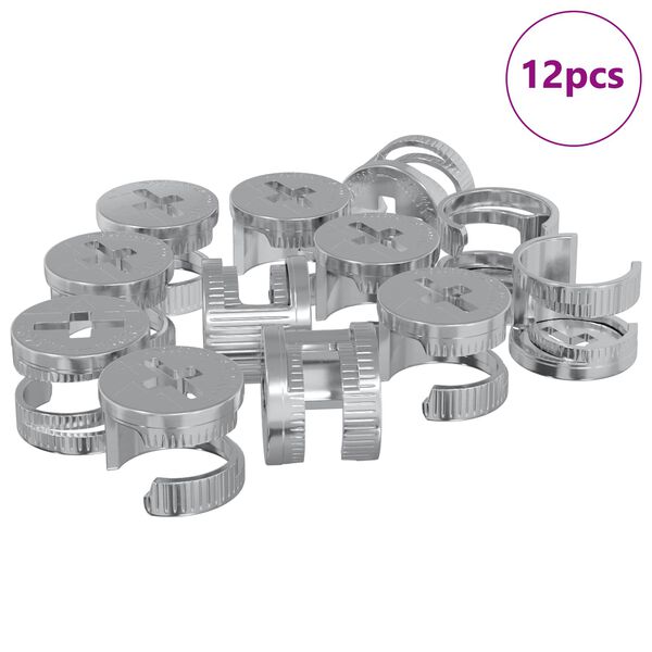 vidaXL Cam Lock Moeren 12 pcs Zilver 12 x 10 mm Metaal