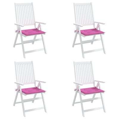 vidaXL Tuinstoelkussens 4 st 40x40x3 cm stof roze