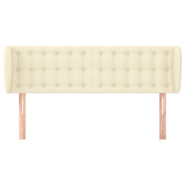 vidaXL Hoofdbord met randen 147x23x78/88 cm kunstleer cr&egrave;mekleurig