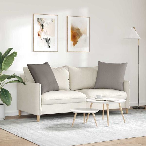 vidaXL Sofa Kussens 2 pcs Taupe 60 x 60 cm Stof