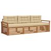 vidaXL Buiten bankenset 3 st Natuurlijk en Beige