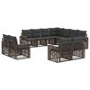 vidaXL Tuinbankenset 11 pcs Grijs en Donkergrijs poly rattan