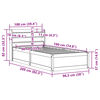 vidaXL Bedframe met hoofdbord massief grenenhout wasbruin 90x190 cm