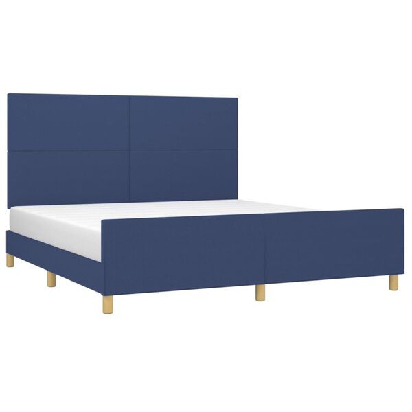 vidaXL Bedframe zonder matras stof blauw 180x200 cm