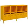 vidaXL Dressoir 135x39x73,5 cm koudgewalst staal mosterdgeel