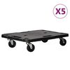 vidaXL Transporttrolleys 5 st 58x38x12 cm polypropeen zwart
