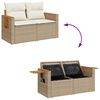 vidaXL Tuinbankenset met kussen 17 pcs Beige en Crème poly rattan