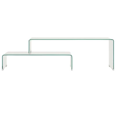 vidaXL 2-delige salontafelset 90x30x20/110x30x40 cm gehard glas