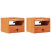 vidaXL Nachtkastje 2 st Wasbruin 38 x 36 x 29,5 cm Massief grenenhout