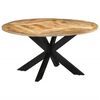 vidaXL Eettafel &Oslash;150x76 cm massief ruw mangohout