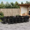 vidaXL 17-delige Tuinset met kussens poly rattan zwart