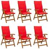 vidaXL Recliner Tuinstoelen 6 st Naturel Massief Acaciahout