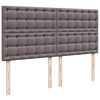 vidaXL Ottoman bed met matras en LED's 180x200cm kunstleer grijs