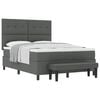 vidaXL Boxspringbed met kussen Donkergrijs 140 x 200 cm Stof