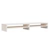 vidaXL Monitorstandaard 100x24x13 cm massief grenenhout wit