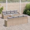 vidaXL Tuinbankenset met opslag 9 pcs Beige en Licht Grijs poly rattan