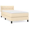 vidaXL Boxspring met matras stof cr&egrave;mekleurig 100x200 cm