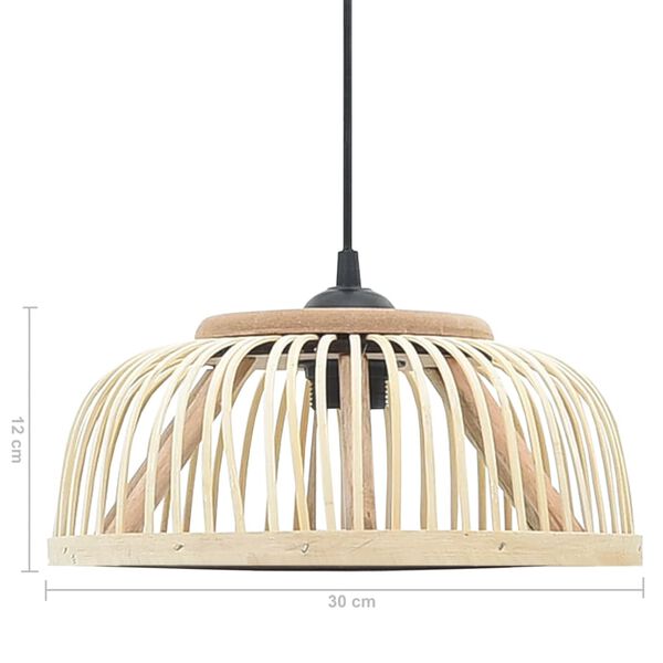 vidaXL Hanglamp halfrond 40 W E27 30x12 cm bamboe
